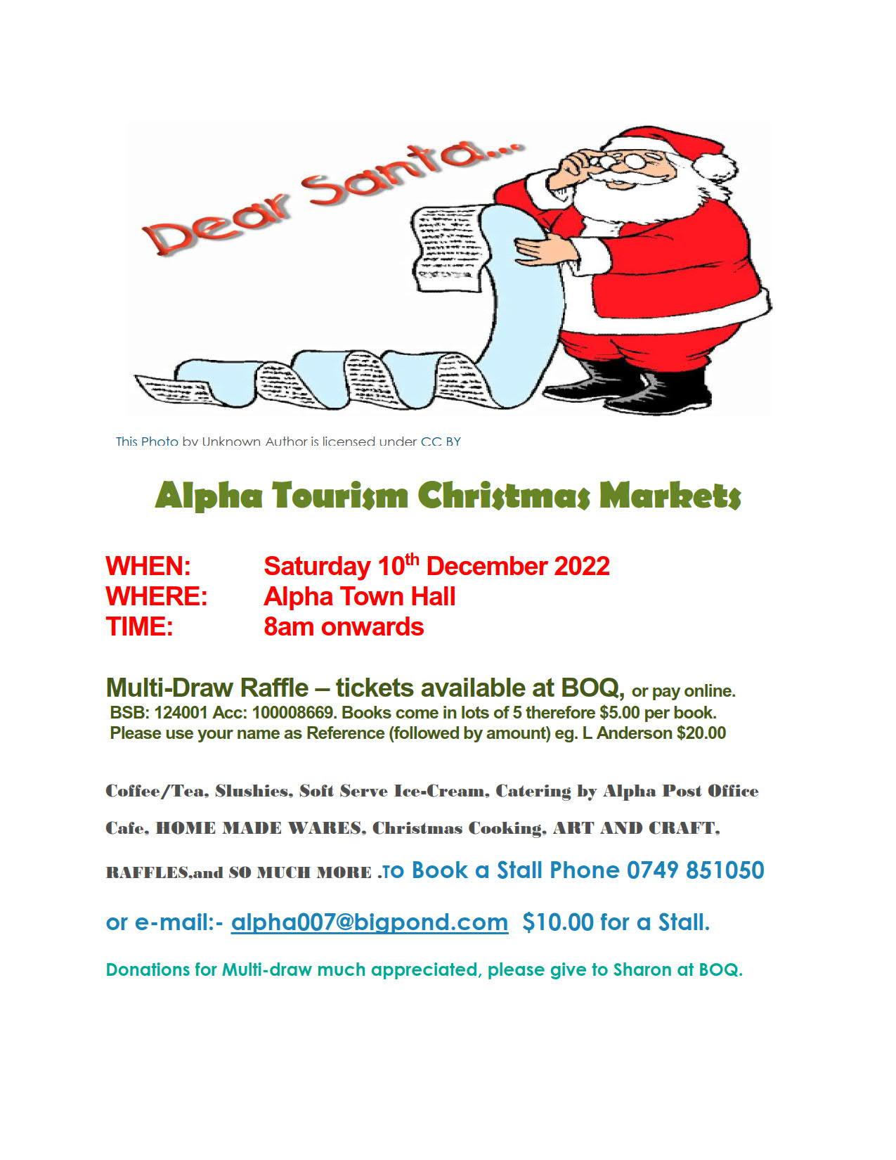 Alpha District Tourism &amp; Development Association - Christmas Markets, 10 December 2022