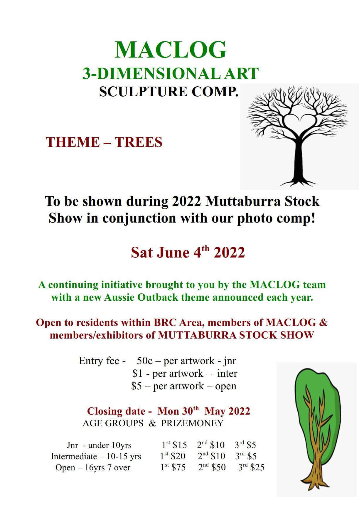MACLOG 3 dimensional art competition, Saturday 4 June 2022 Muttaburra Stock Show 1