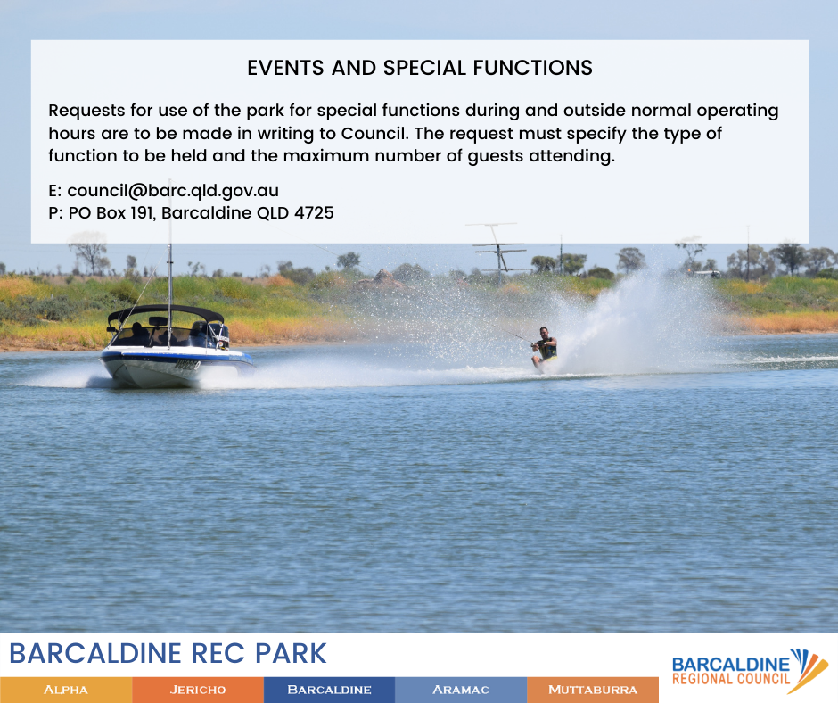 2022 Barcaldine rec park - events and special functions