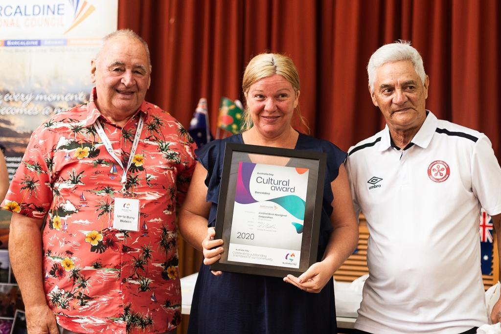 Barcaldine Cultural Award - Central West Aboriginal Corporation accpeted by Carmen Merchant