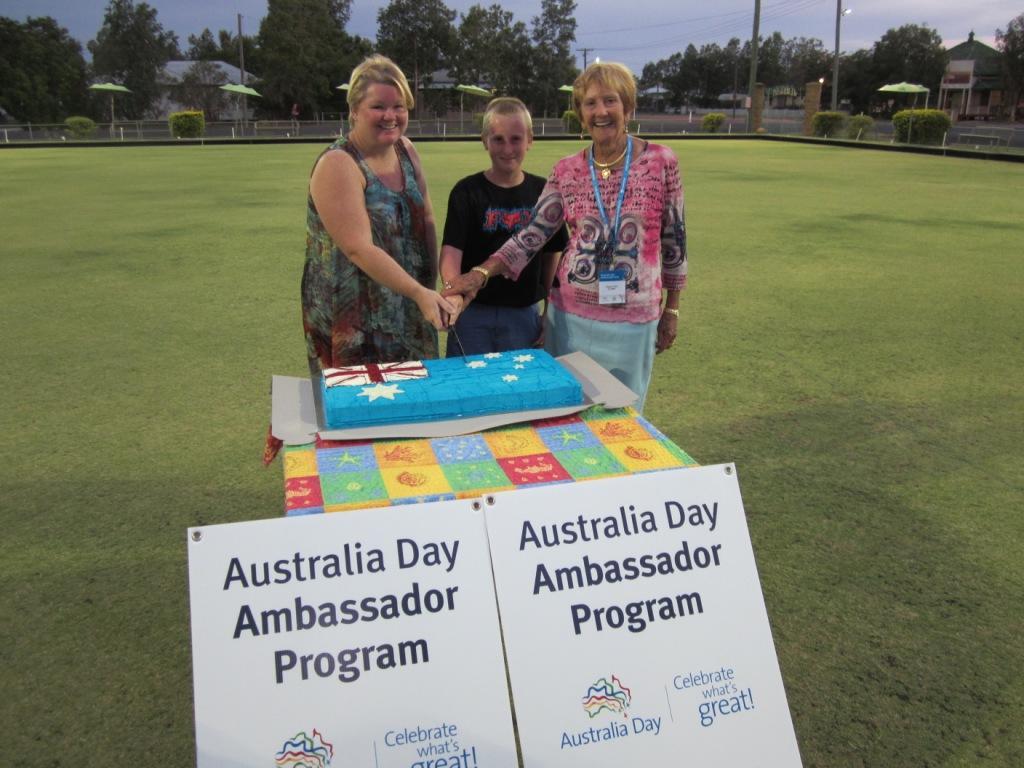 2014 Australia Day - Barcaldine - Kate Birse, Australia Day Ambassdor and Mitchell Biddulph.
